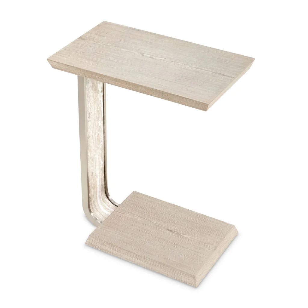 Michael Amini Lotus Bay C-Shaped Accent Table - Sand - Image 2