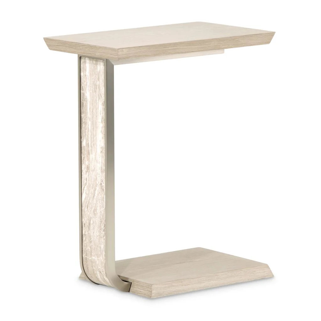 Michael Amini Lotus Bay C-Shaped Accent Table - Sand - Image 3