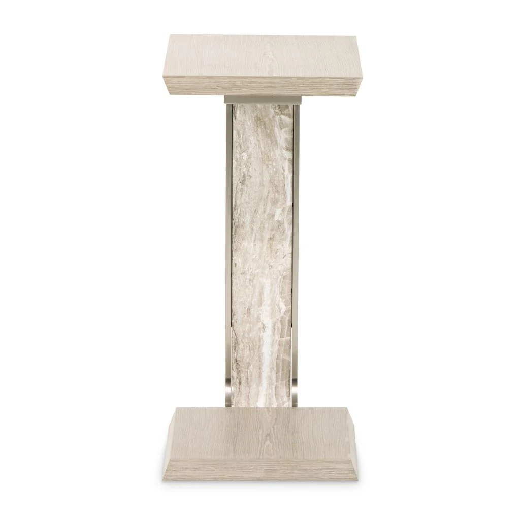 Michael Amini Lotus Bay C-Shaped Accent Table - Sand - Image 4