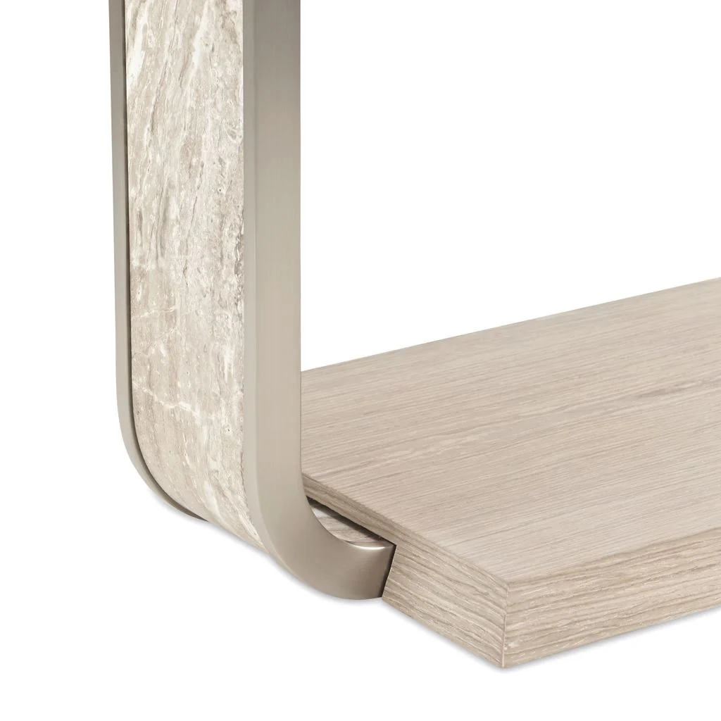 Michael Amini Lotus Bay C-Shaped Accent Table - Sand - Image 7