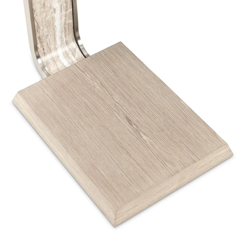 Michael Amini Lotus Bay C-Shaped Accent Table - Sand - Image 9