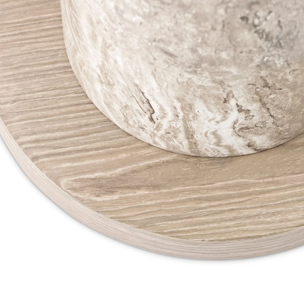 Michael Amini Lotus Bay Chairside Table - Sand - Image 5