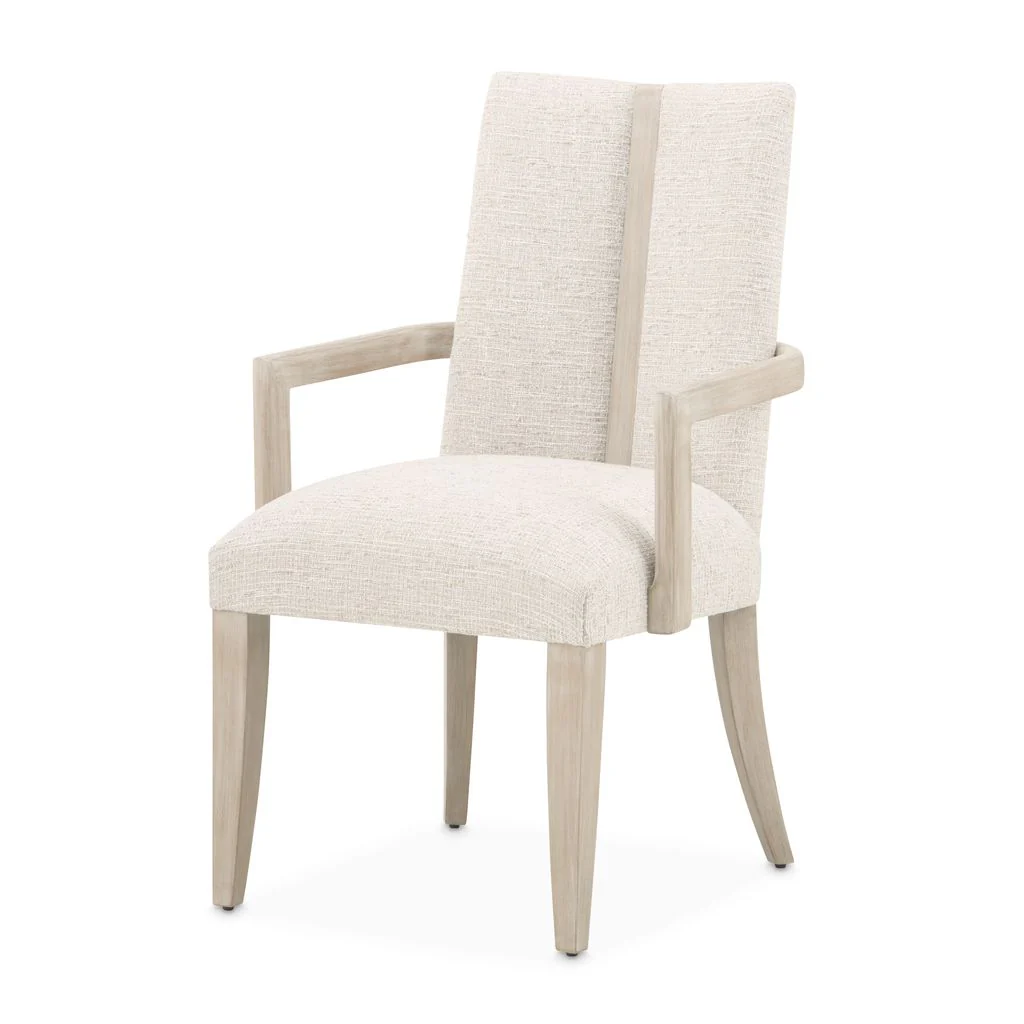 Michael Amini Lotus Bay Dining Arm Chair - Sand - Image 6