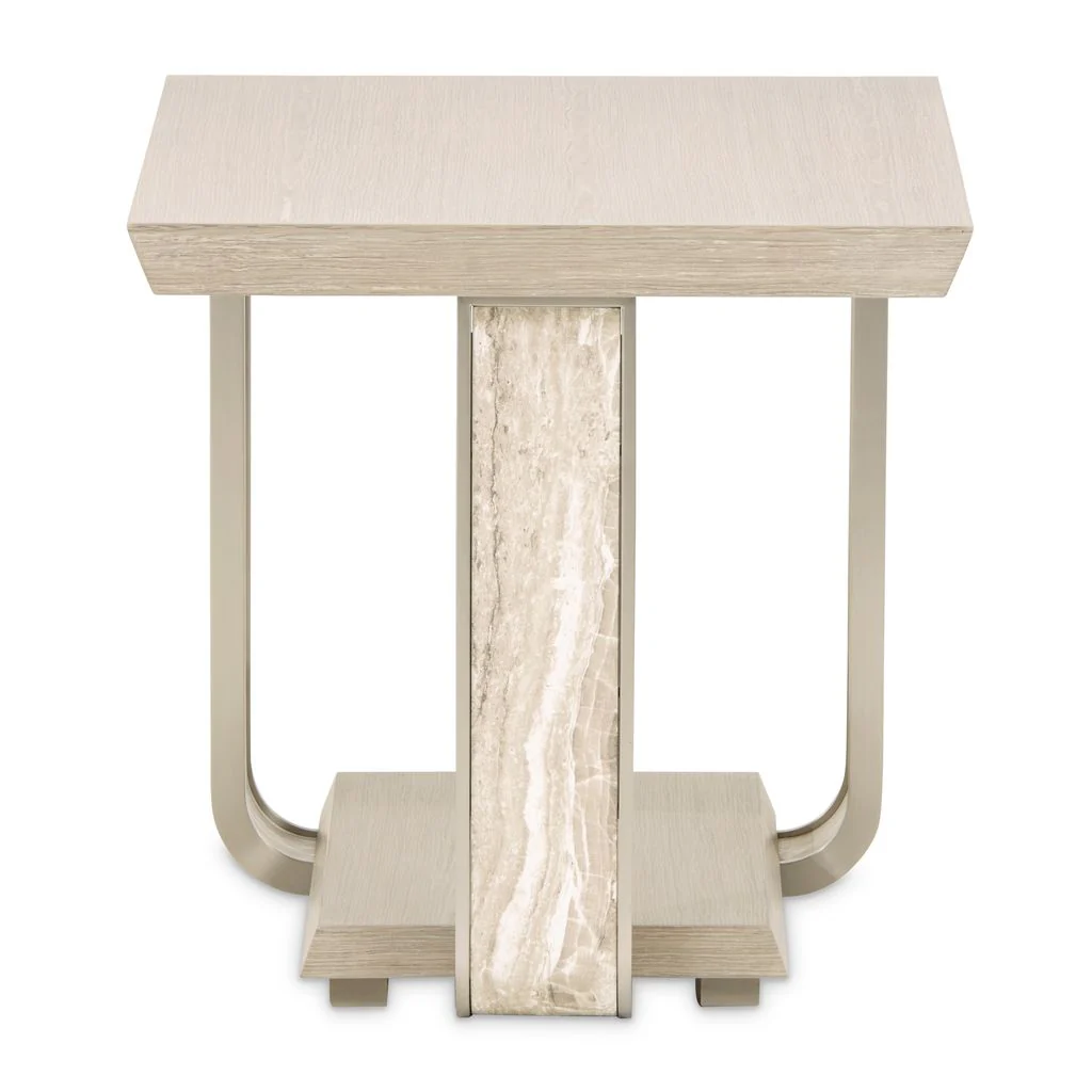 Michael Amini Lotus Bay End Table - Sand - Image 5
