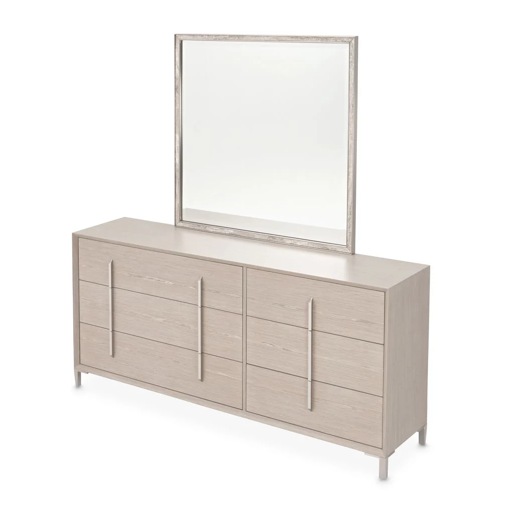 Michael Amini Lotus Bay Large Dresser with Mirror - Sand - Image 2