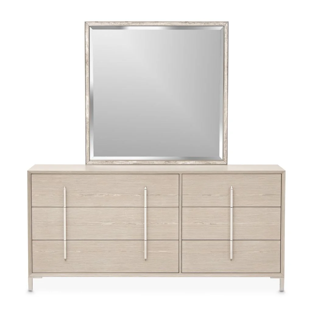 Michael Amini Lotus Bay Large Dresser with Mirror - Sand - Image 4