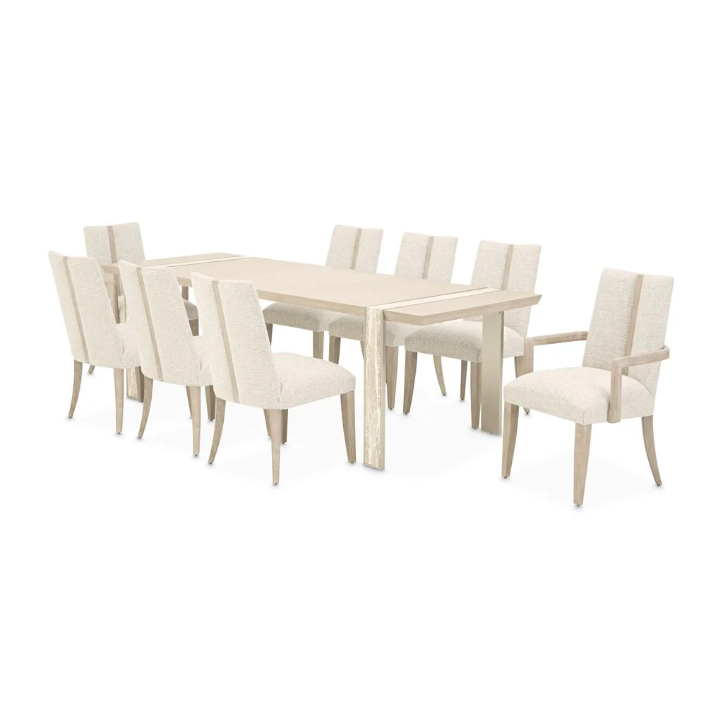 Michael Amini Lotus Bay Narrow Rectangular Dining Table - Sand - Image 12