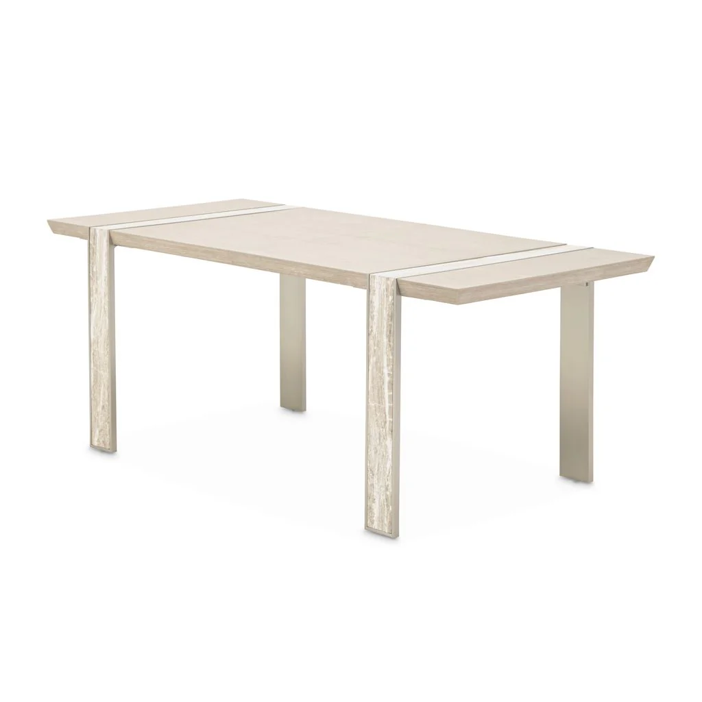 Michael Amini Lotus Bay Narrow Rectangular Dining Table - Sand - Image 4