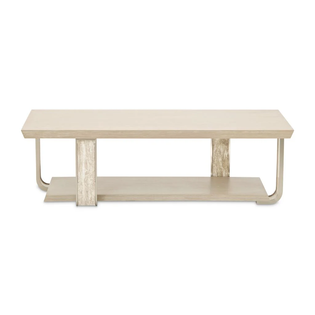 Michael Amini Lotus Bay Rectangular Cocktail Table - Sand - Image 3