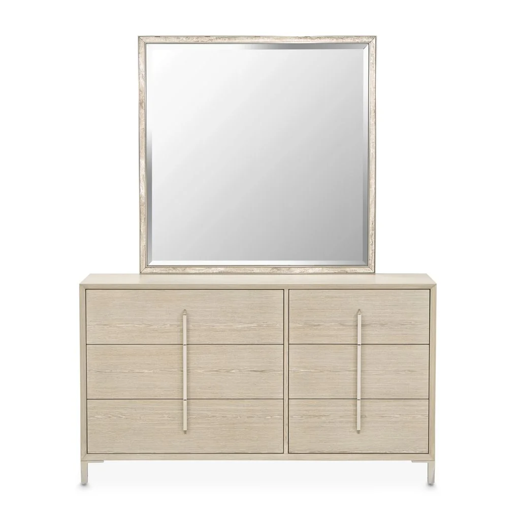 Michael Amini Lotus Bay Small Dresser with Mirror - Sand - Image 2