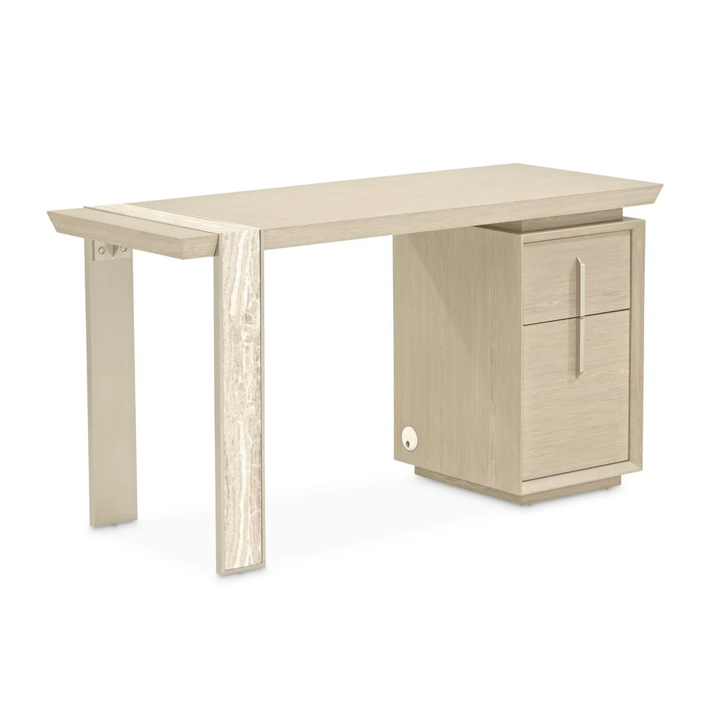 Michael Amini Lotus Bay Vanity Desk - Sand - Image 7