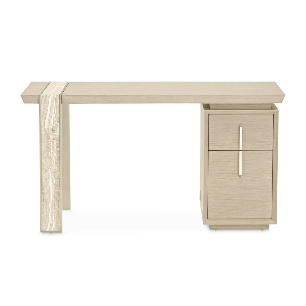 Michael Amini Lotus Bay Vanity Desk - Sand - Image 8