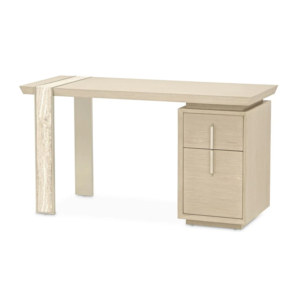 Michael Amini Lotus Bay Vanity Desk - Sand - Image 9
