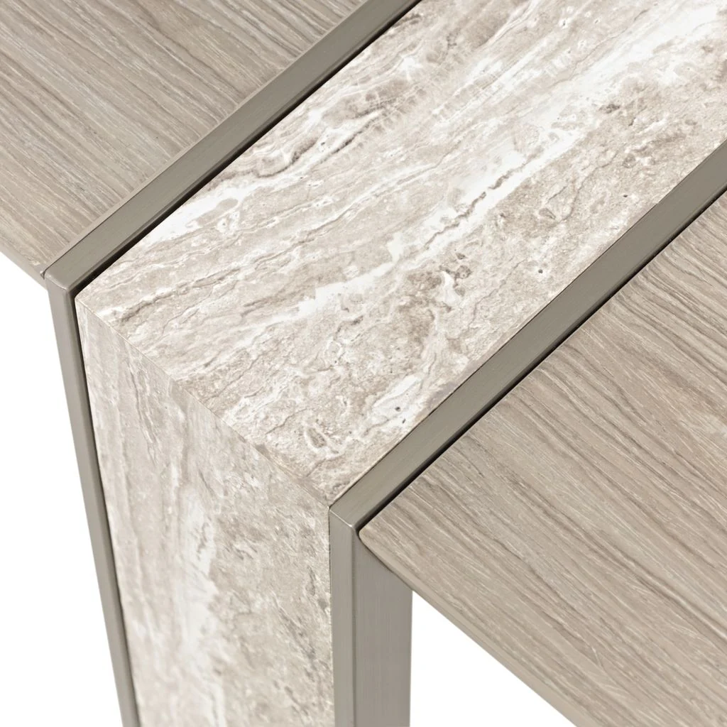 Michael Amini Lotus Bay Wide Rectangular Dining Table - Sand - Image 11
