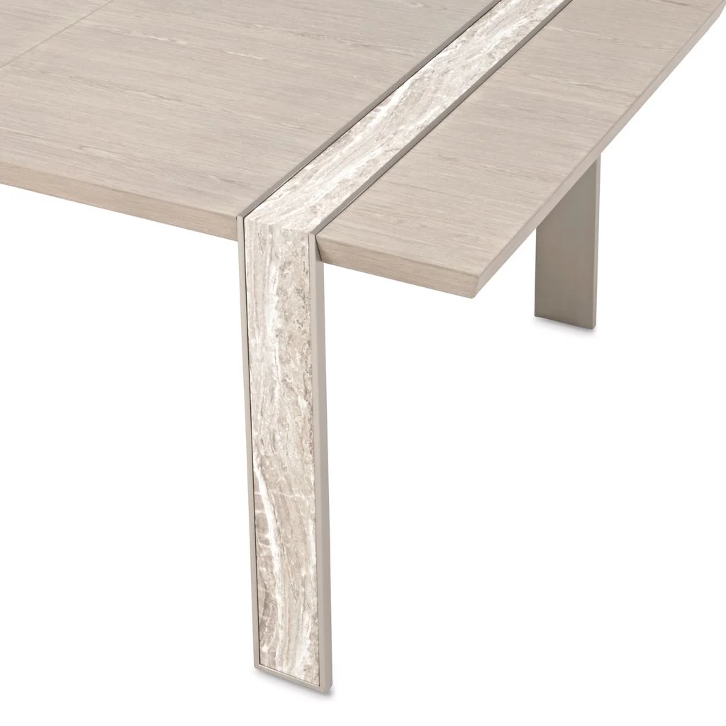 Michael Amini Lotus Bay Wide Rectangular Dining Table - Sand - Image 4
