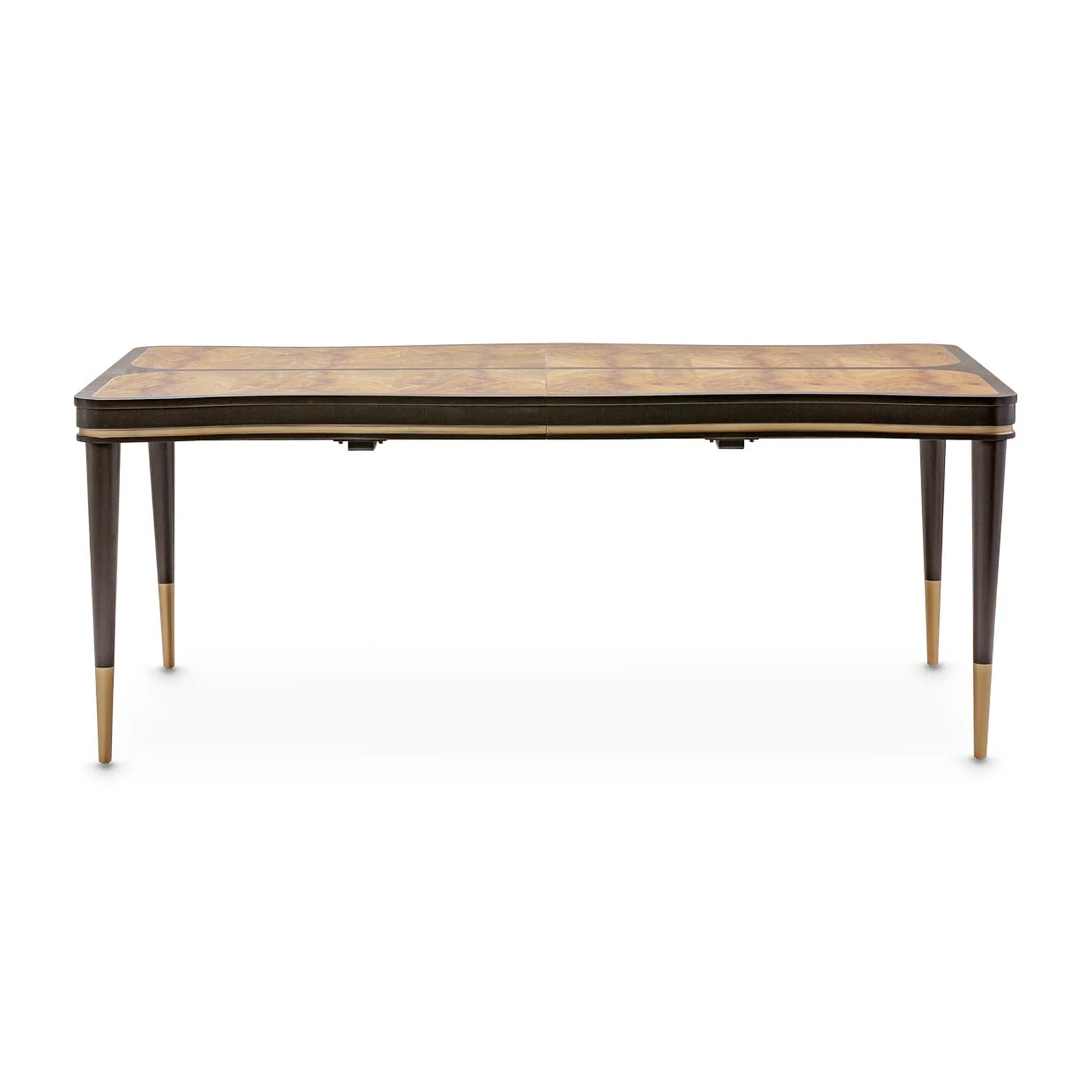 Michael Amini Malibu Crest Crotch Mahogany Rectangular Dining Table - Image 5