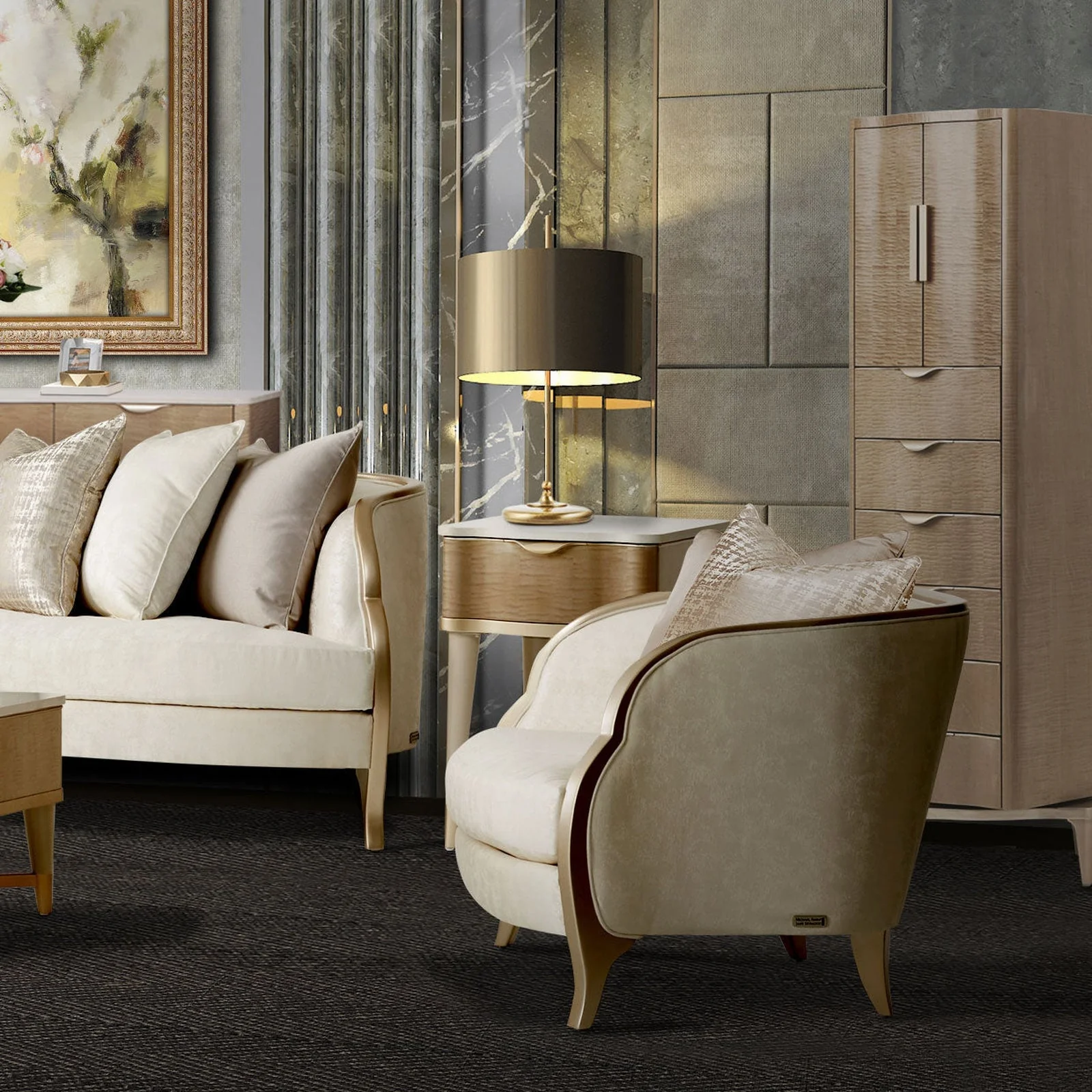 Michael Amini Malibu Crest & Half Accent Chair - Image 2