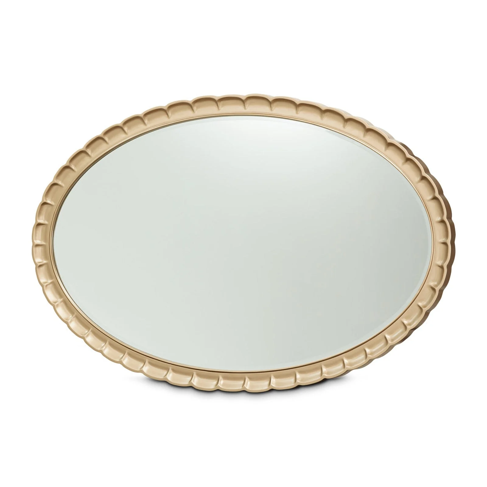 Michael Amini Malibu Crest Crotch Mahogany Oval Wall Mirror - Image 3