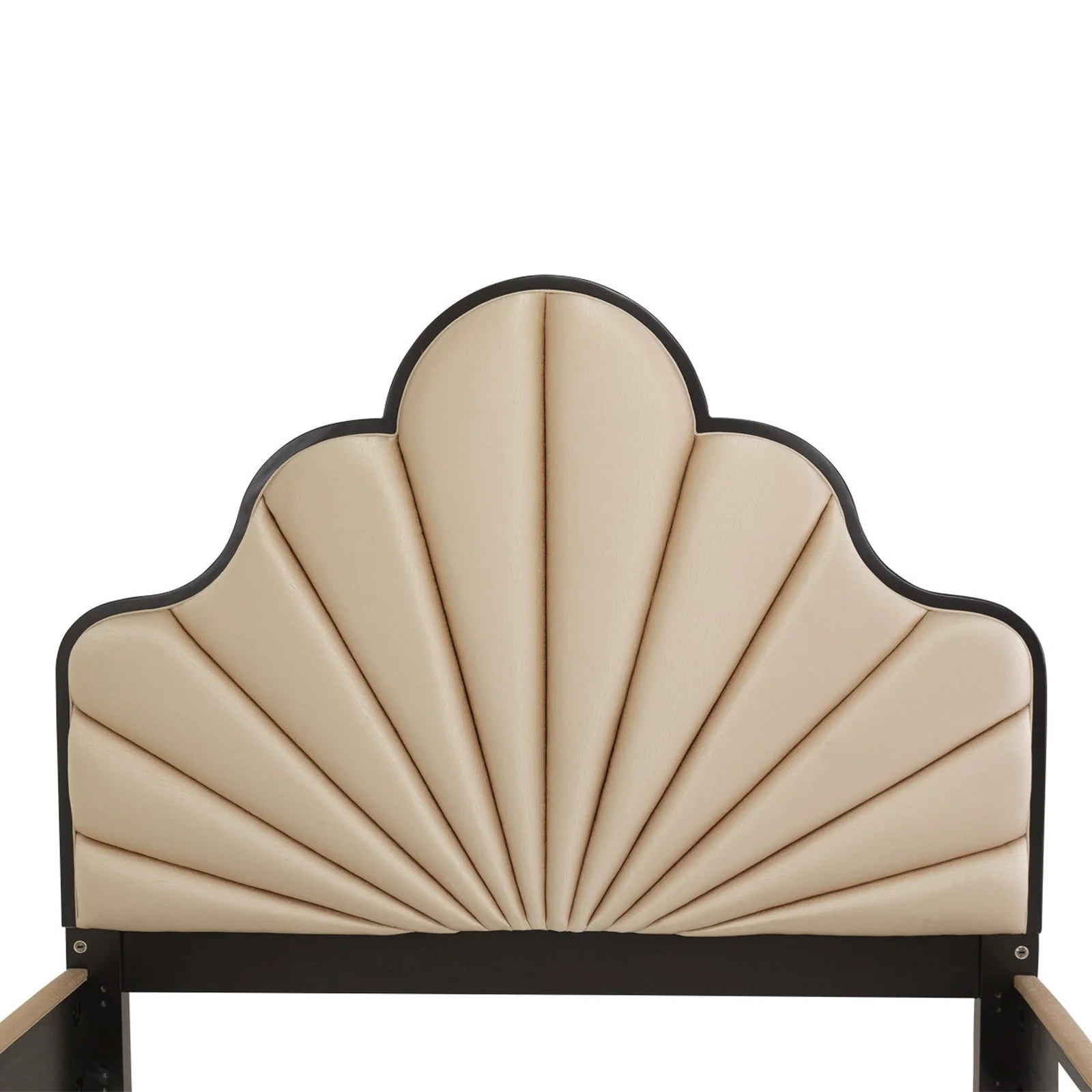 Michael Amini Malibu Crest Crotch Mahogany Scalloped Panel Bed - Image 7