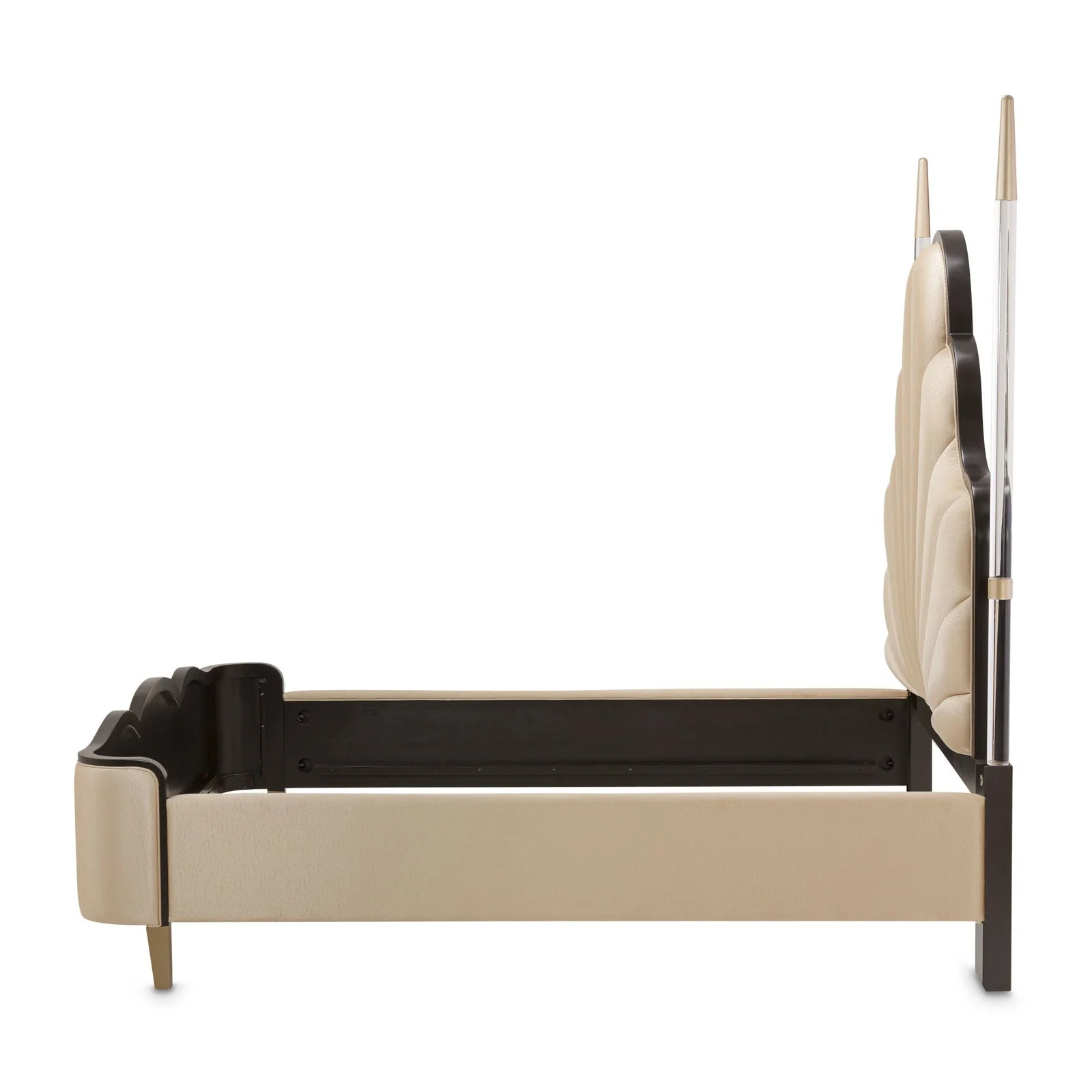Michael Amini Malibu Crest Crotch Mahogany Scalloped Poster Bed - Image 3