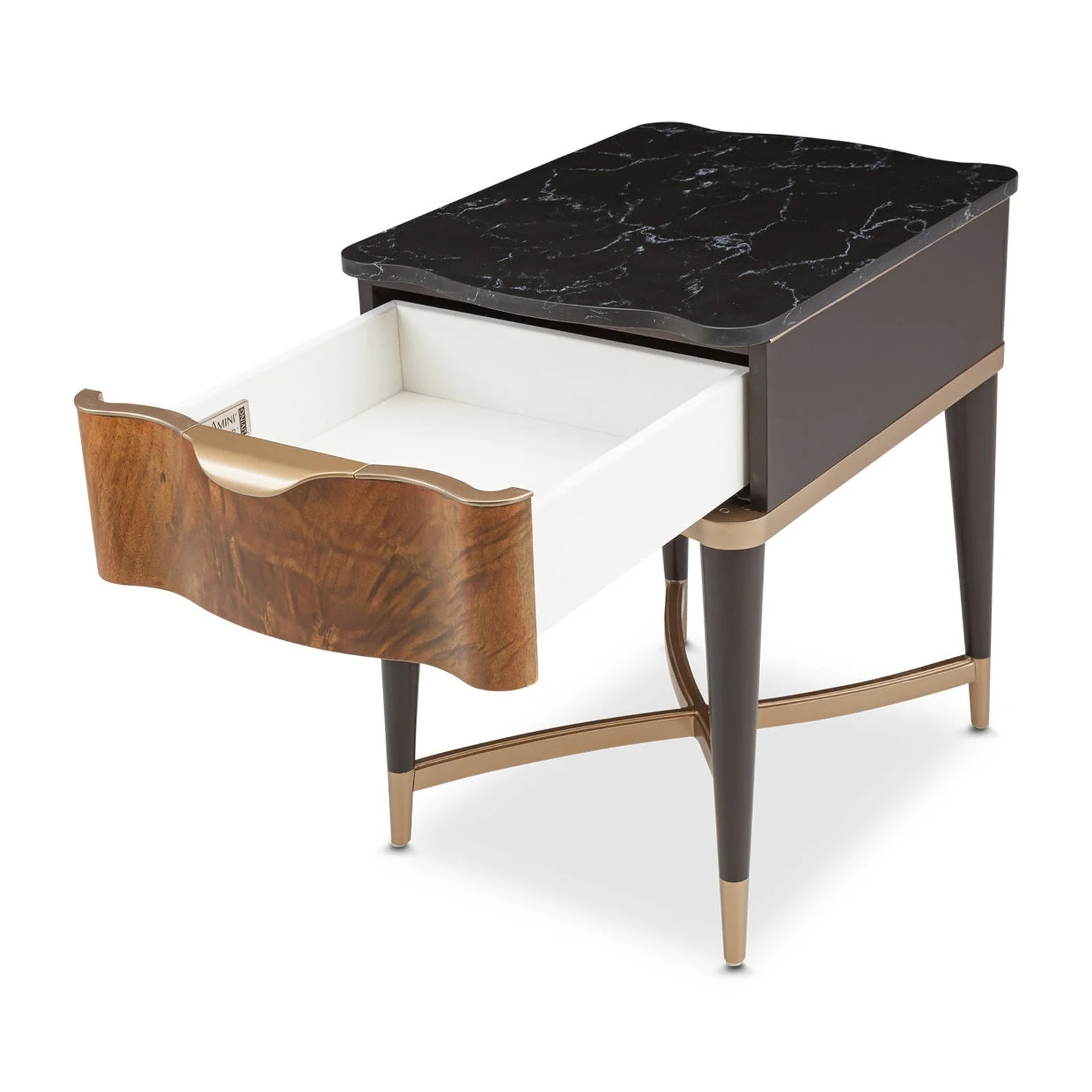 Michael Amini Malibu Crest Crotch Mahogany End Table - Image 8