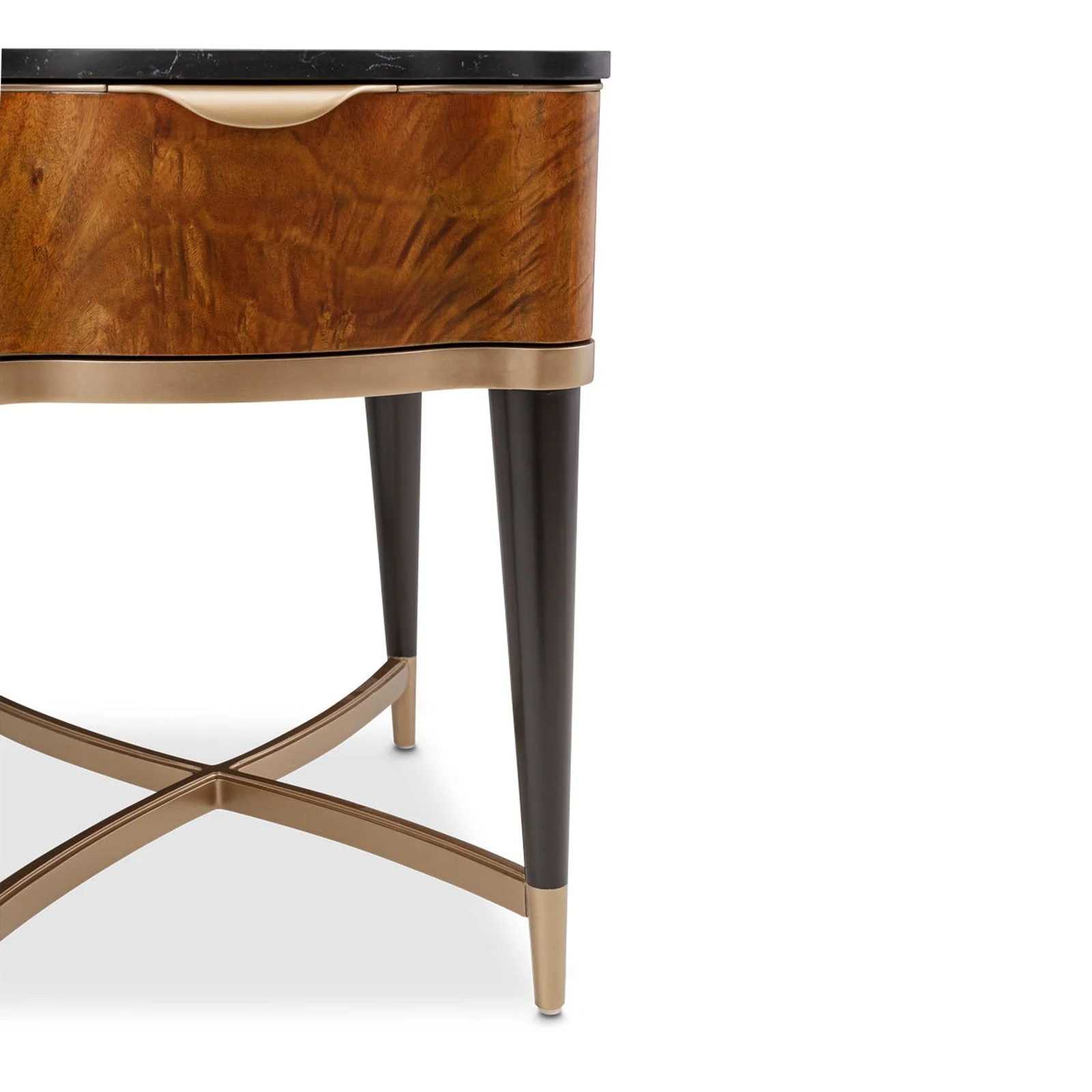 Michael Amini Malibu Crest Crotch Mahogany End Table - Image 9