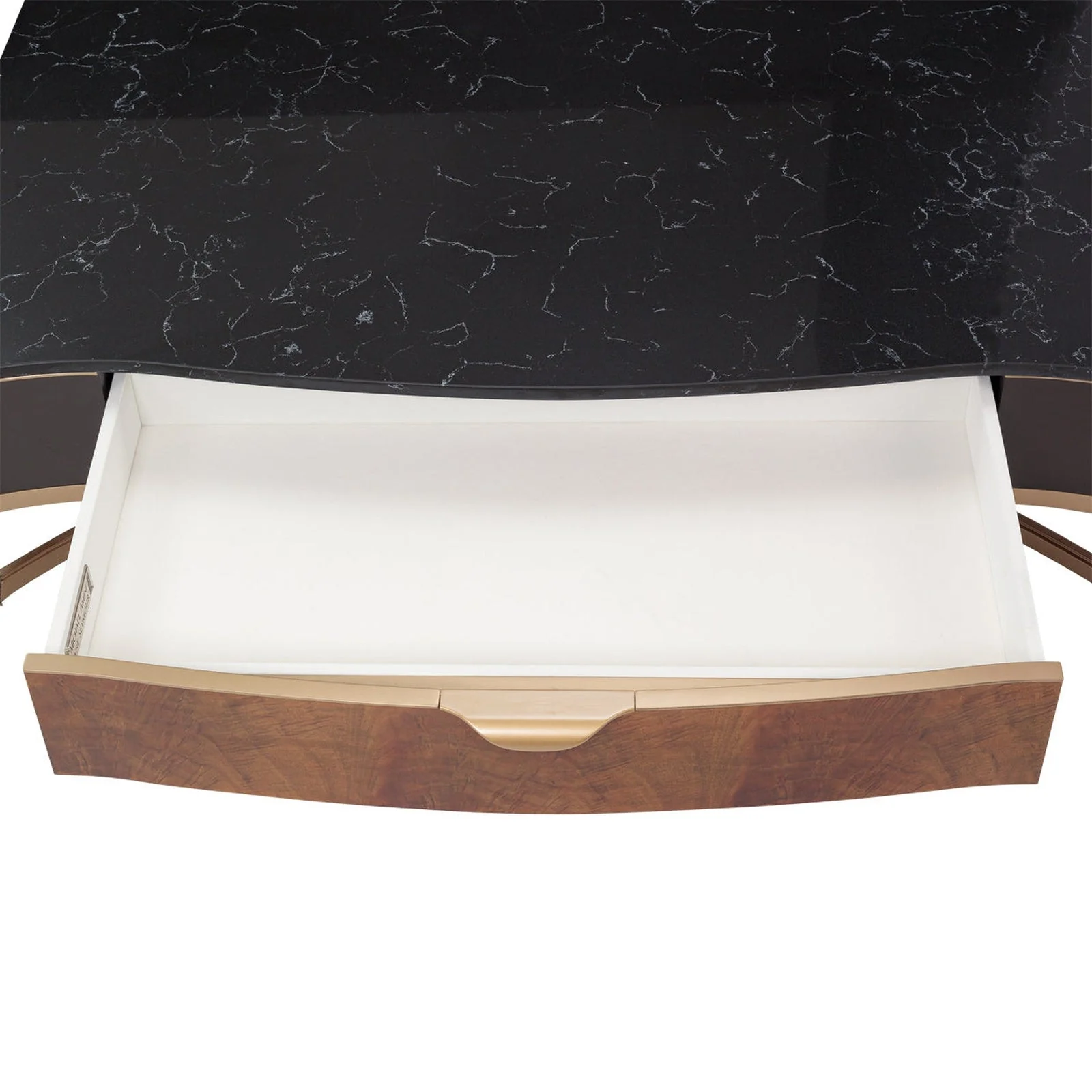 Michael Amini Malibu Crest Crotch Mahogany Rectangular Cocktail Table - Image 10