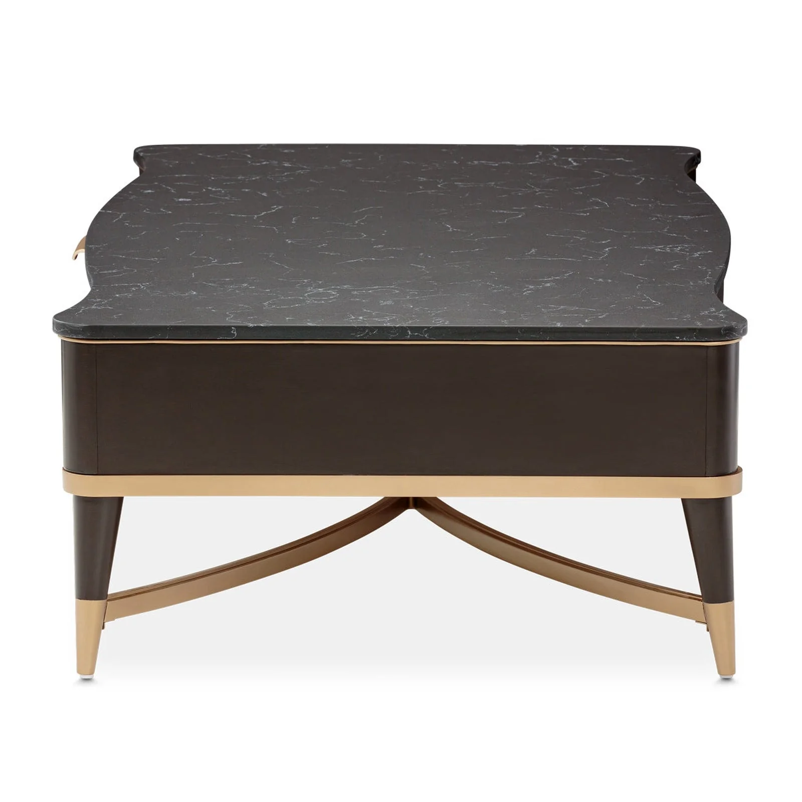 Michael Amini Malibu Crest Crotch Mahogany Rectangular Cocktail Table - Image 5