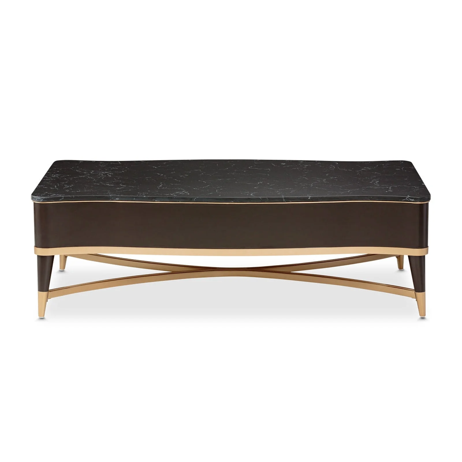 Michael Amini Malibu Crest Crotch Mahogany Rectangular Cocktail Table - Image 6