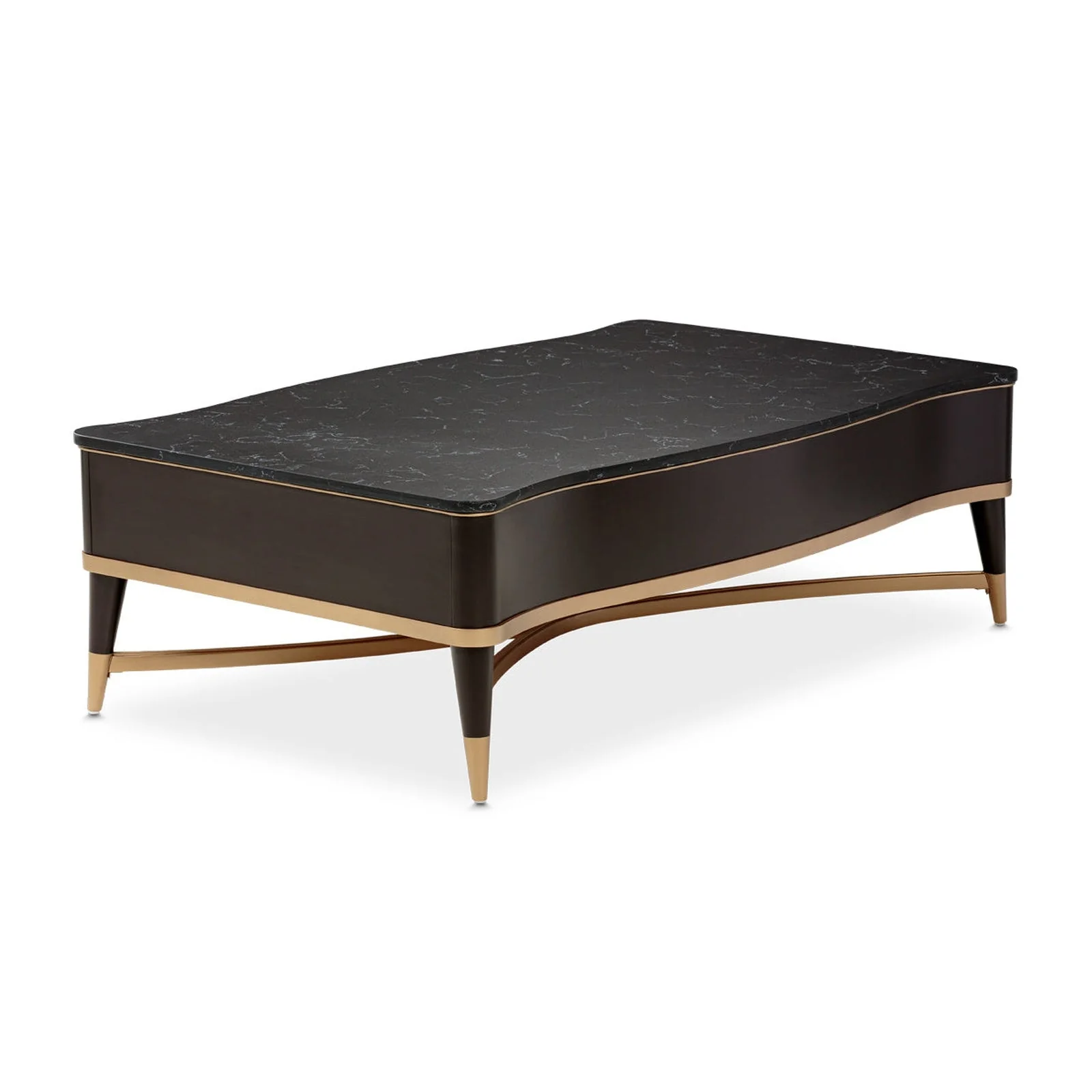Michael Amini Malibu Crest Crotch Mahogany Rectangular Cocktail Table - Image 7