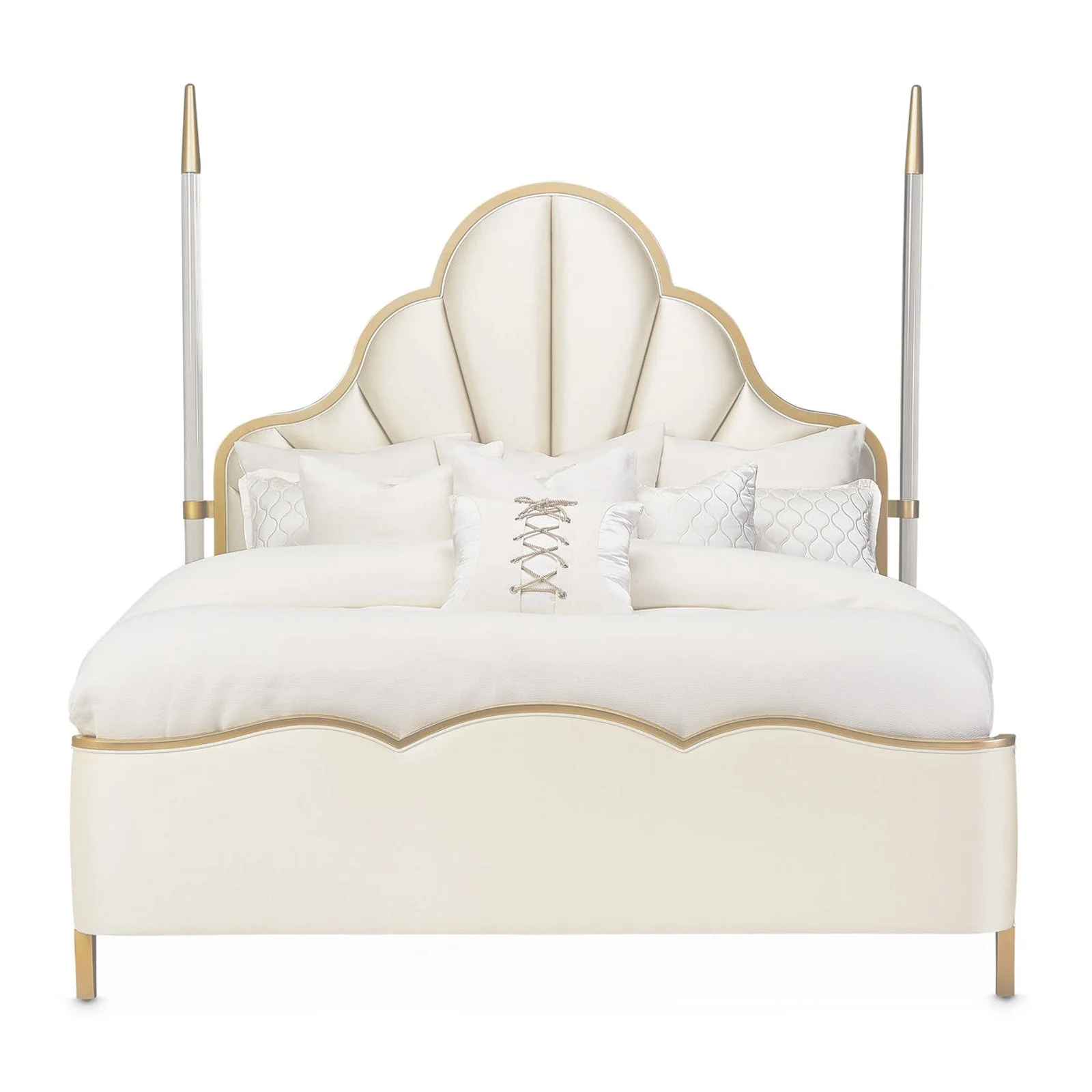 Michael Amini Malibu Crest Scalloped Poster Bed - Image 4