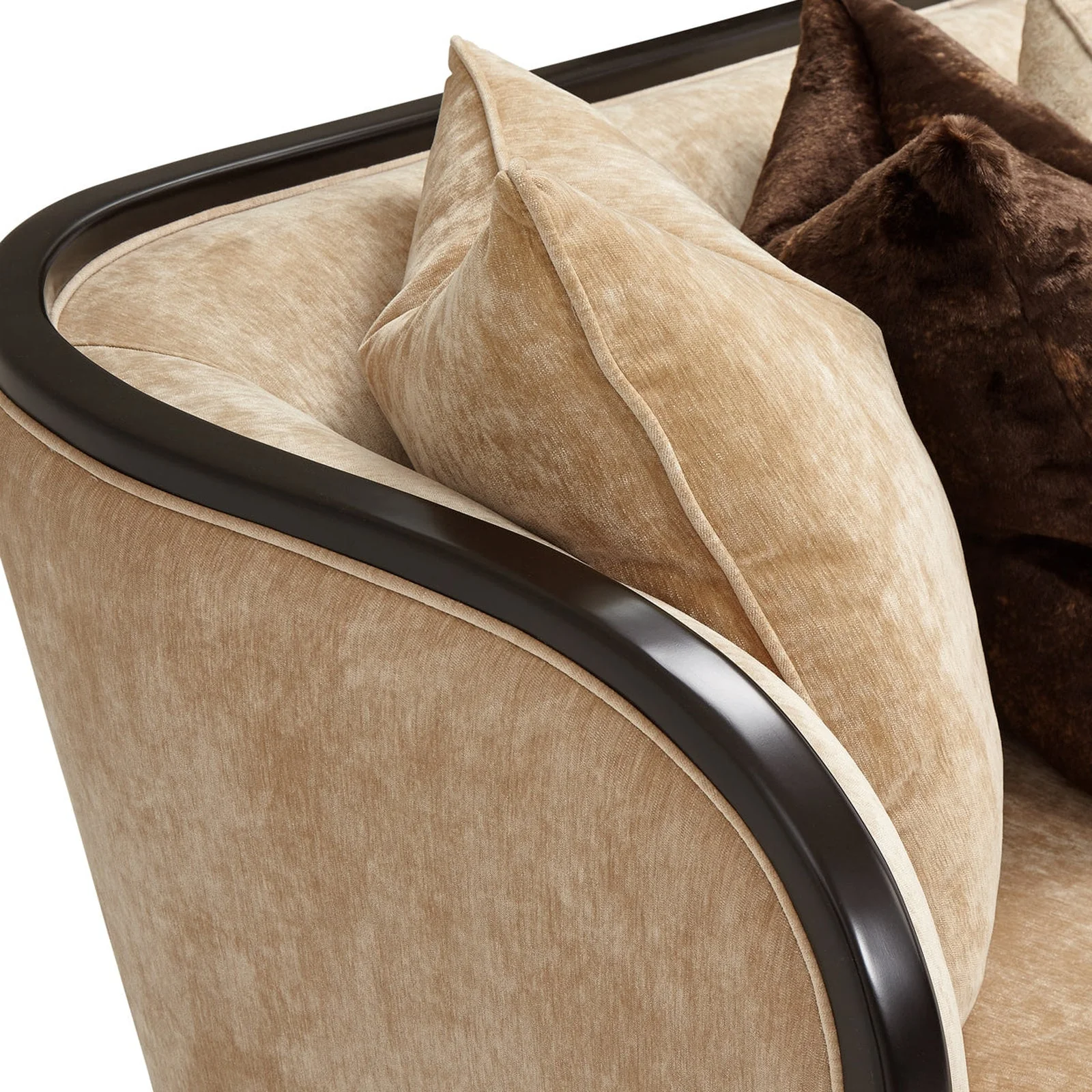 Michael Amini Malibu Crest Crotch Mahogany Sofa - Image 12