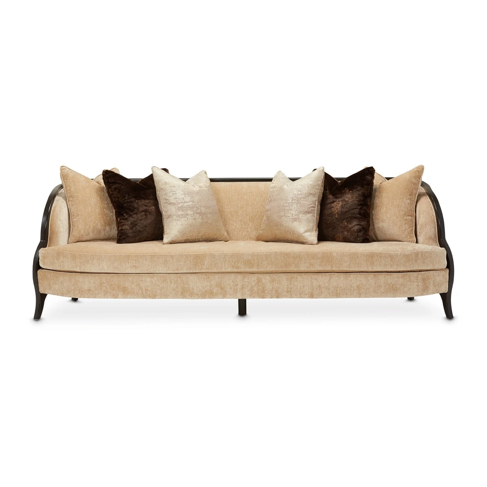 Michael Amini Malibu Crest Crotch Mahogany Sofa - Image 5