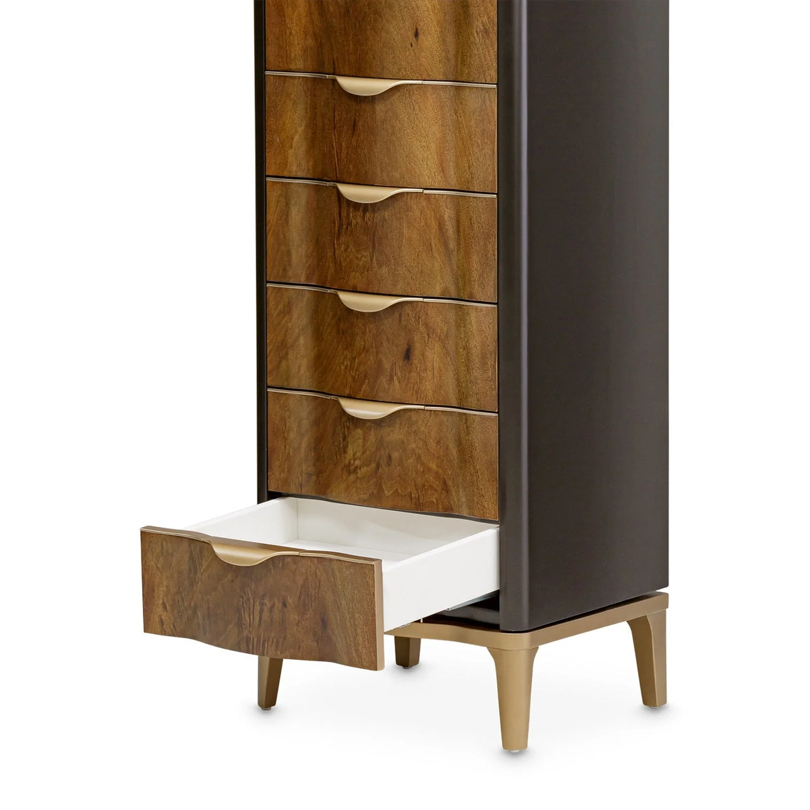 Michael Amini Malibu Crest Crotch Mahogany Swivel Lingerie Chest Armoire - Image 8