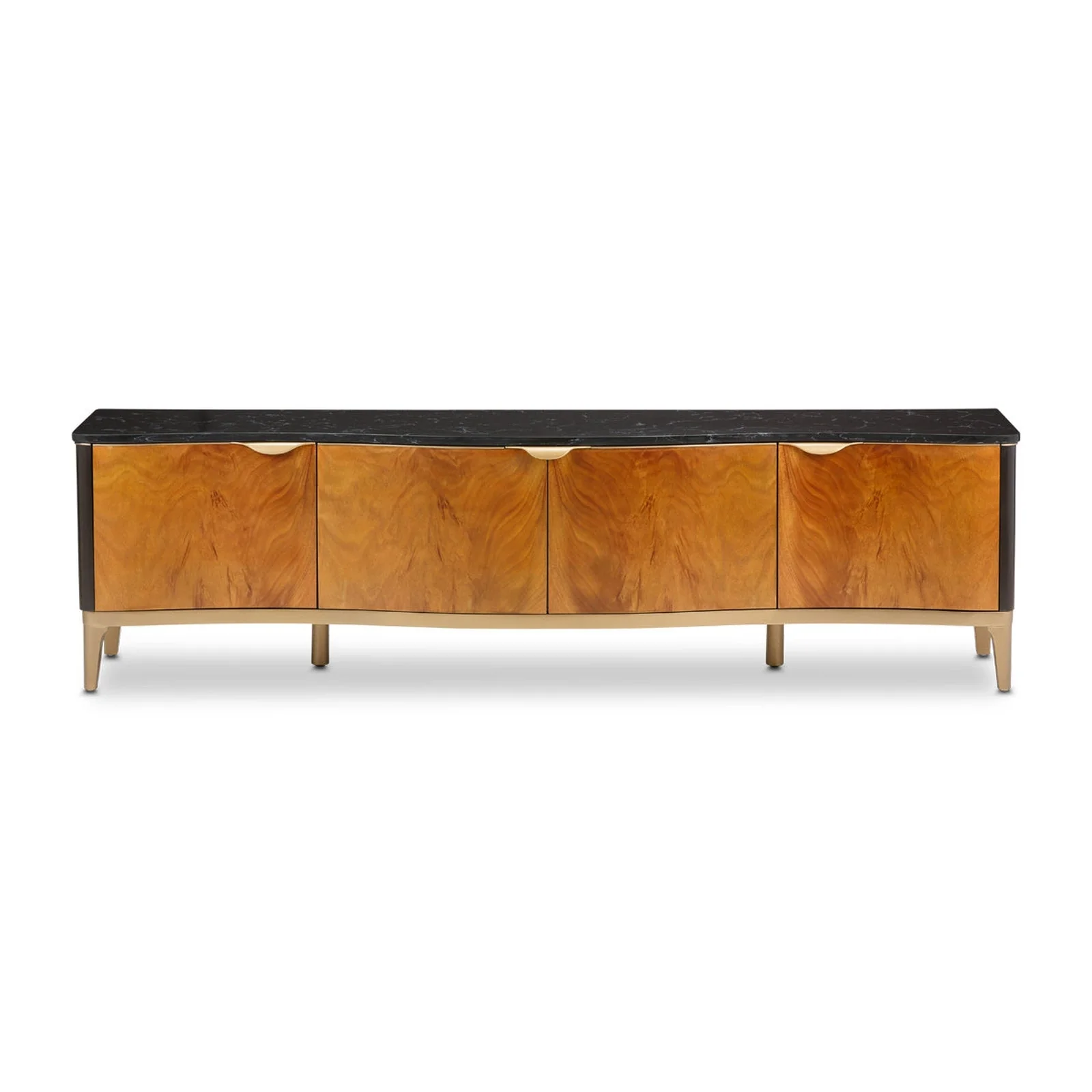 Michael Amini Malibu Crest Crotch Mahogany TV Console Media Cabinet - Image 3