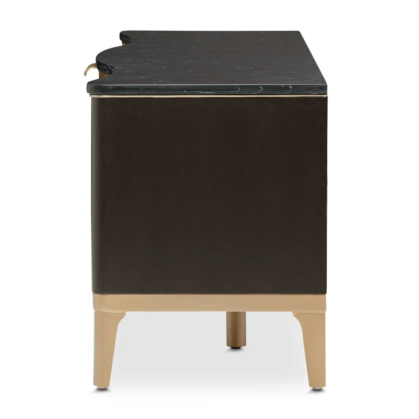 Michael Amini Malibu Crest Crotch Mahogany TV Console Media Cabinet - Image 5