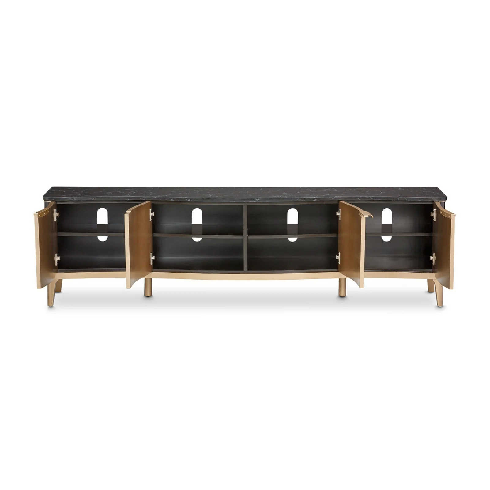 Michael Amini Malibu Crest Crotch Mahogany TV Console Media Cabinet - Image 6