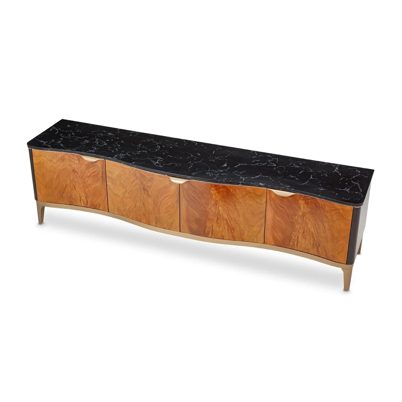 Michael Amini Malibu Crest Crotch Mahogany TV Console Media Cabinet - Image 7