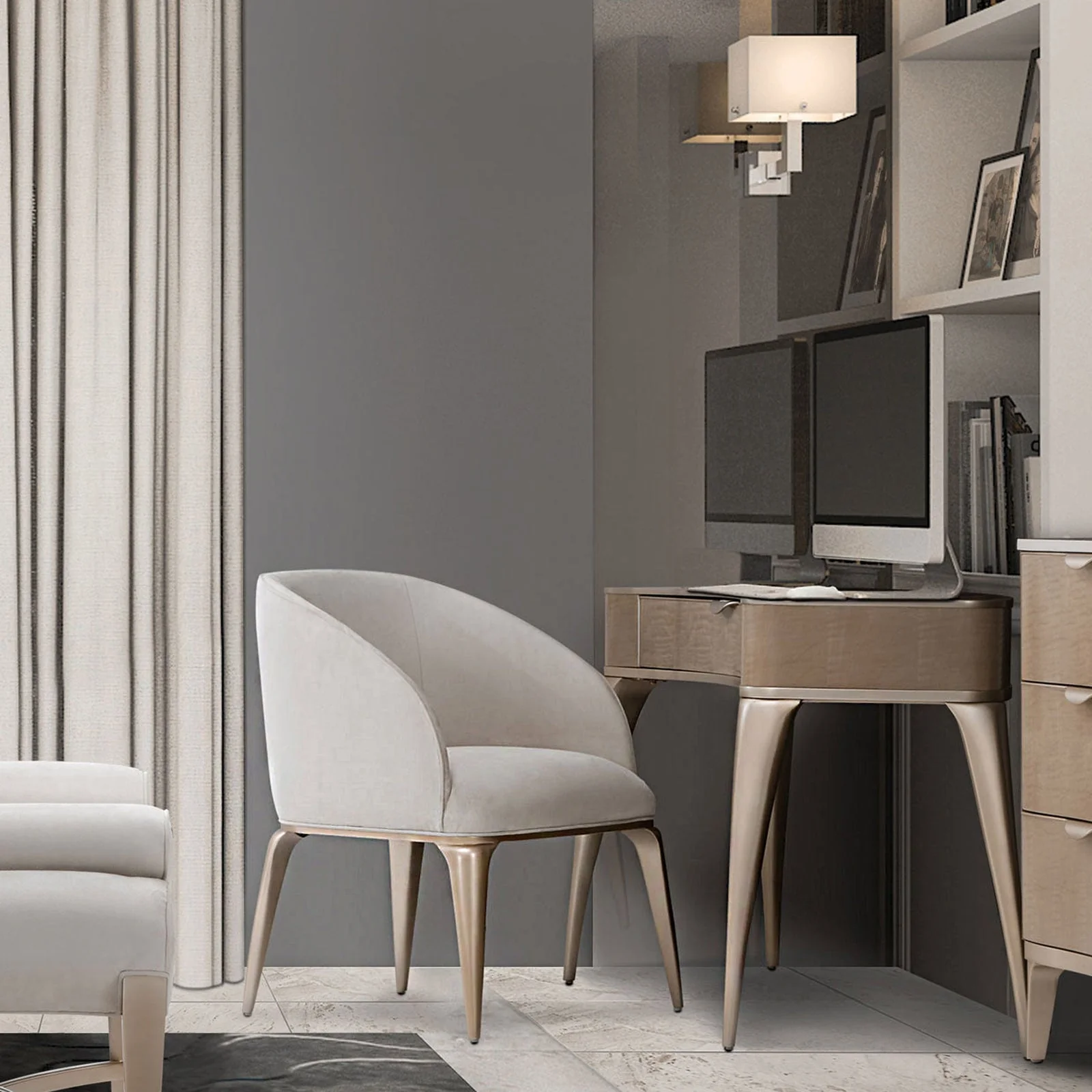 Michael Amini Malibu Crest Vanity Accent Chair - Image 3