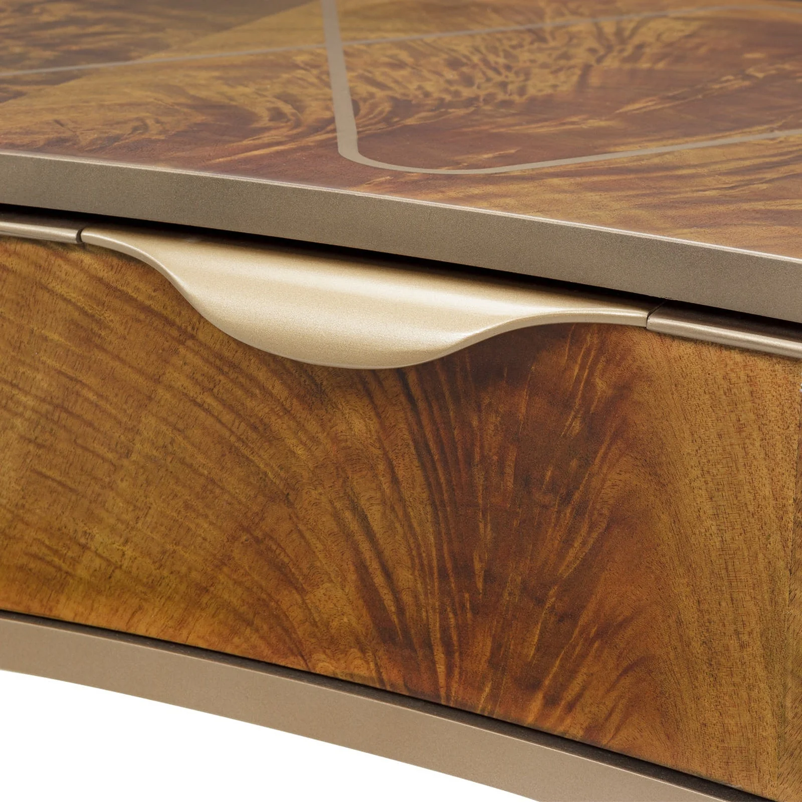Michael Amini Malibu Crest Crotch Mahogany Vanity/Writing Desk - Image 12