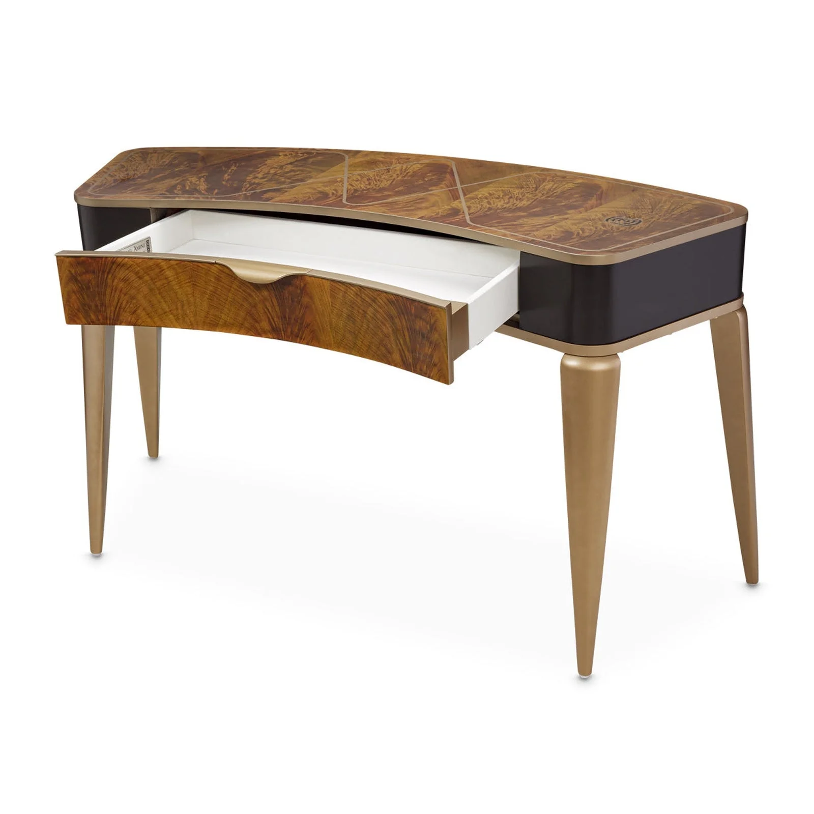 Michael Amini Malibu Crest Crotch Mahogany Vanity/Writing Desk - Image 7