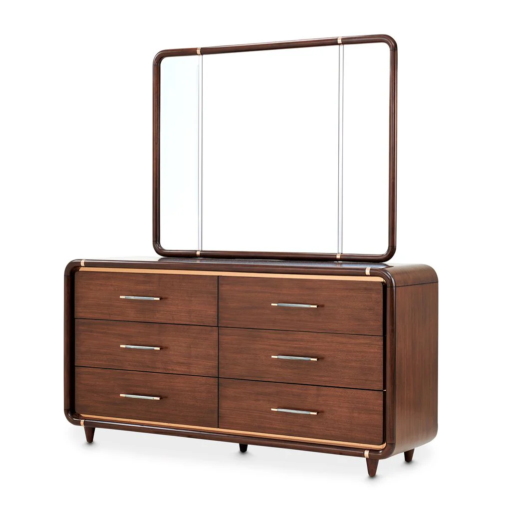 Michael Amini Mason Park Dresser with Mirror - Umber - Image 2