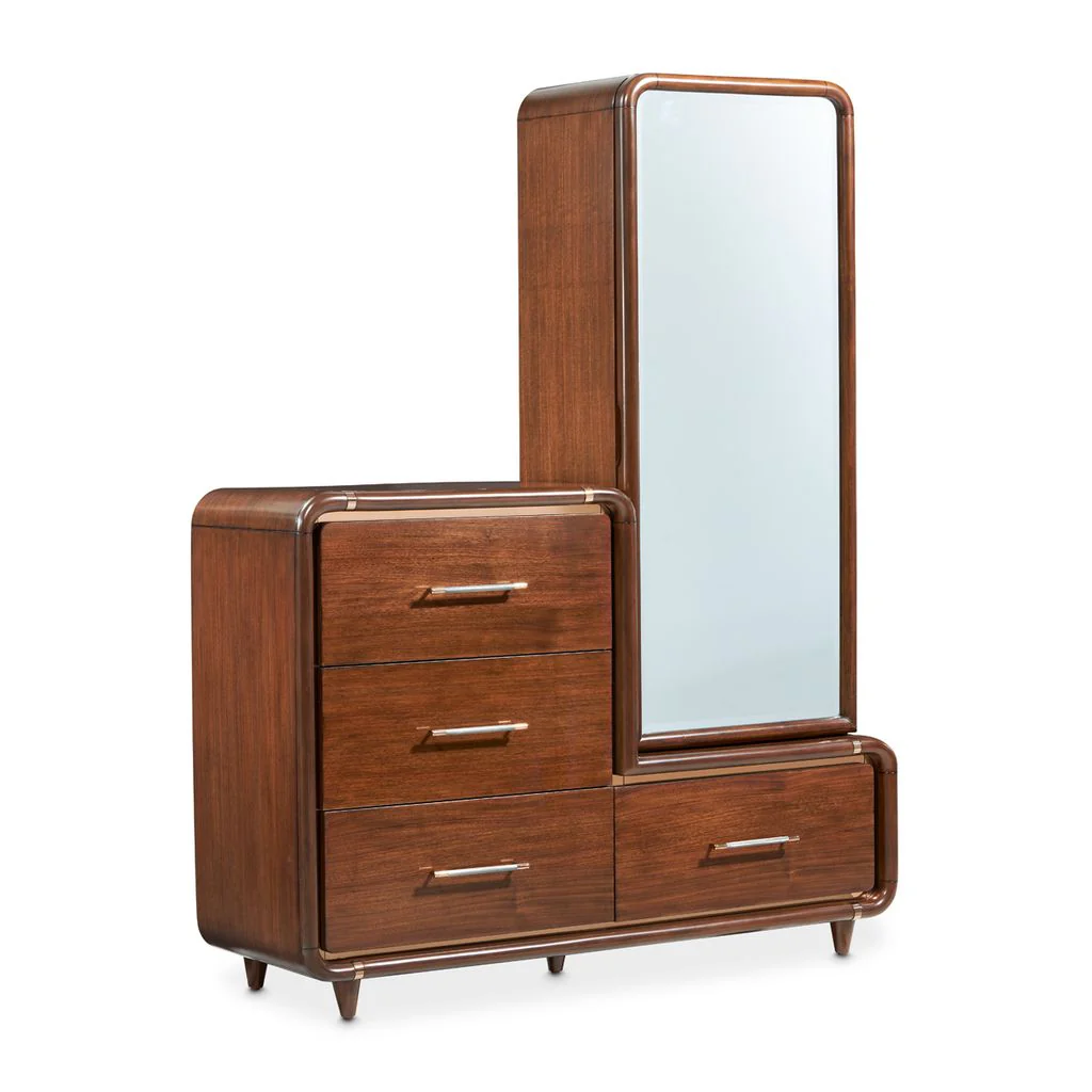 Michael Amini Mason Park Offset Chest with Storage Mirror - Umber - Image 17