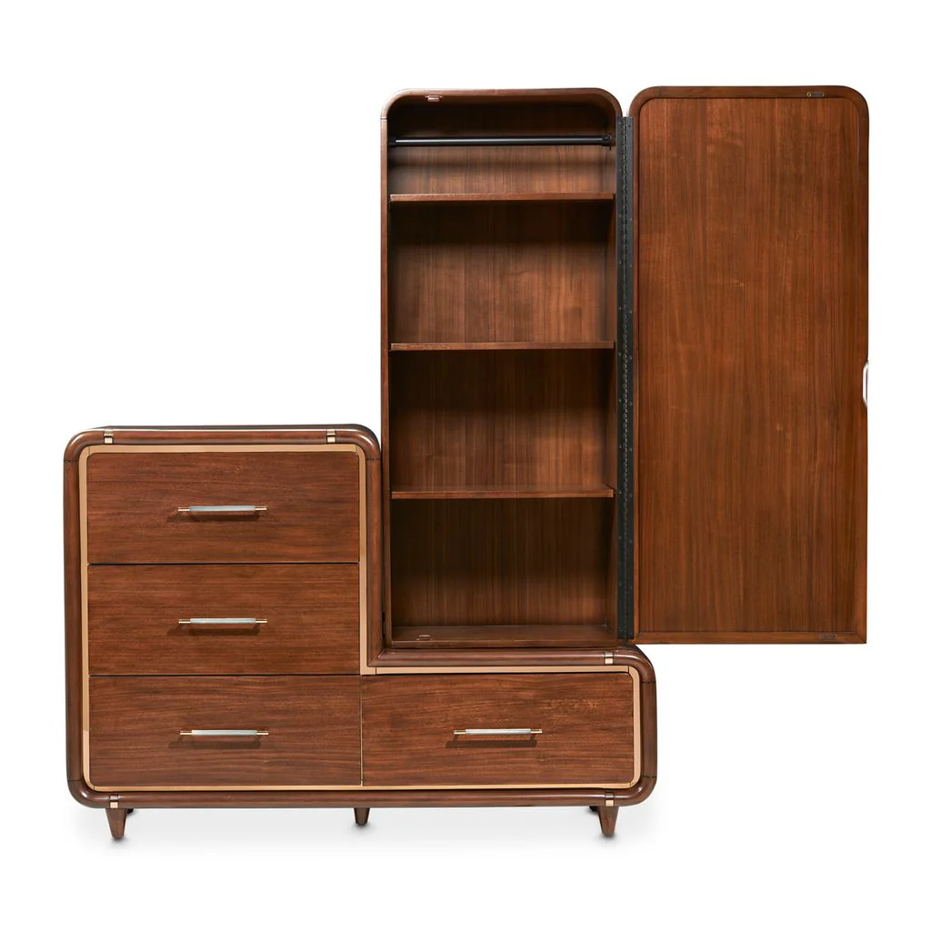 Michael Amini Mason Park Offset Chest with Storage Mirror - Umber - Image 18