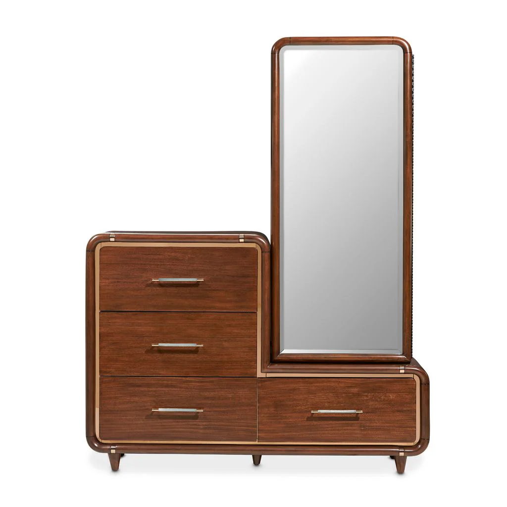 Michael Amini Mason Park Offset Chest with Storage Mirror - Umber - Image 19
