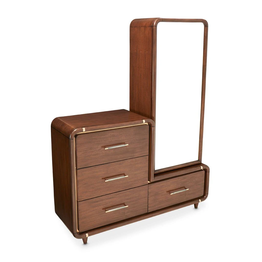 Michael Amini Mason Park Offset Chest with Storage Mirror - Umber - Image 2