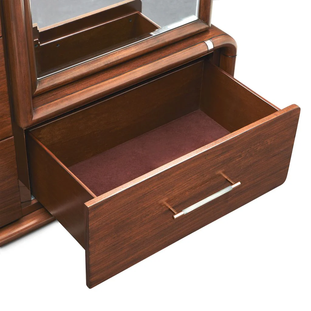 Michael Amini Mason Park Offset Chest with Storage Mirror - Umber - Image 6