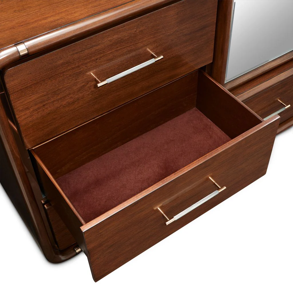 Michael Amini Mason Park Offset Chest with Storage Mirror - Umber - Image 7