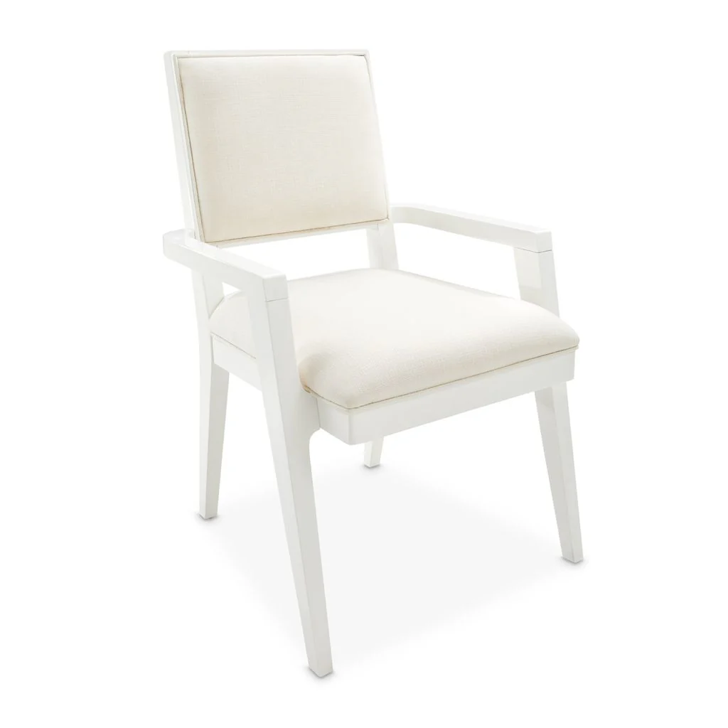 Michael Amini Palm Gate Arm Chair - Cloud White - Set of 2 - Image 10