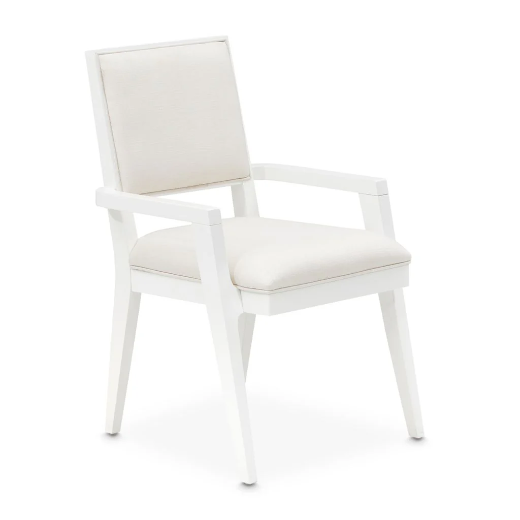 Michael Amini Palm Gate Arm Chair - Cloud White - Set of 2 - Image 16